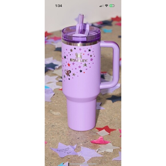 Stanley x Olivia Rodrigo Purple Star 40oz Tumbler New Guts Concert Vinyl CD Sing - Picture 2 of 3